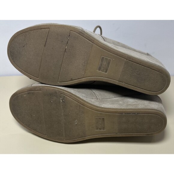 Toms Desert Wedge Women 11 Beige Taupe Suede Kala Wedge Ankle Booties Shoes - Picture 6 of 9